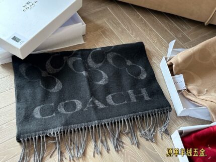 Coach New Cashmere Scarf 100% Cashmere Warm And Comfortable