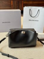 Balenciaga Classic Black Metallic Logo Handbag/Crossbody Soft Yet Structured Leather, Generous Capacity, Adjustable Shoulder Strap - Image 2