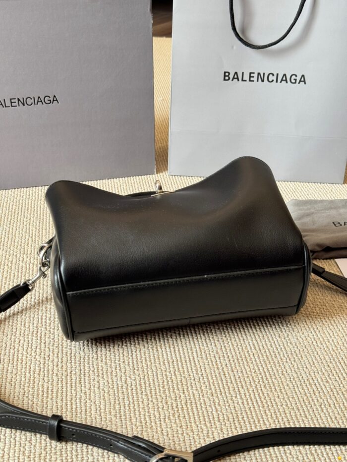 Balenciaga Classic Black Metallic Logo Handbag/Crossbody Soft Yet Structured Leather, Generous Capacity, Adjustable Shoulder Strap - Image 3