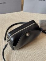 Balenciaga Classic Black Metallic Logo Handbag/Crossbody Soft Yet Structured Leather, Generous Capacity, Adjustable Shoulder Strap - Image 5