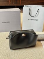 Balenciaga Classic Black Metallic Logo Handbag/Crossbody Soft Yet Structured Leather, Generous Capacity, Adjustable Shoulder Strap - Image 7
