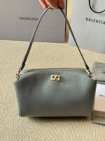 Balenciaga Classic Black Metallic Logo Handbag/Crossbody Soft Yet Structured Leather, Generous Capacity, Adjustable Shoulder Strap - Image 10