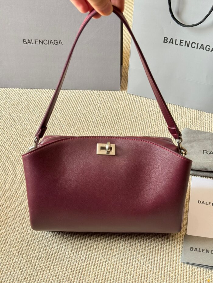 Balenciaga Classic Black Metallic Logo Handbag/Crossbody Soft Yet Structured Leather, Generous Capacity, Adjustable Shoulder Strap - Image 13
