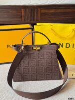 Fendi Peekaboo Seeu 2025 Summer New Arrival Woven Handbag And Crossbody Bag - Image 15