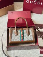 Gucci Jackie1961 Interwoven Monogram Detachable Shoulder Strap Tote Bag - Image 2