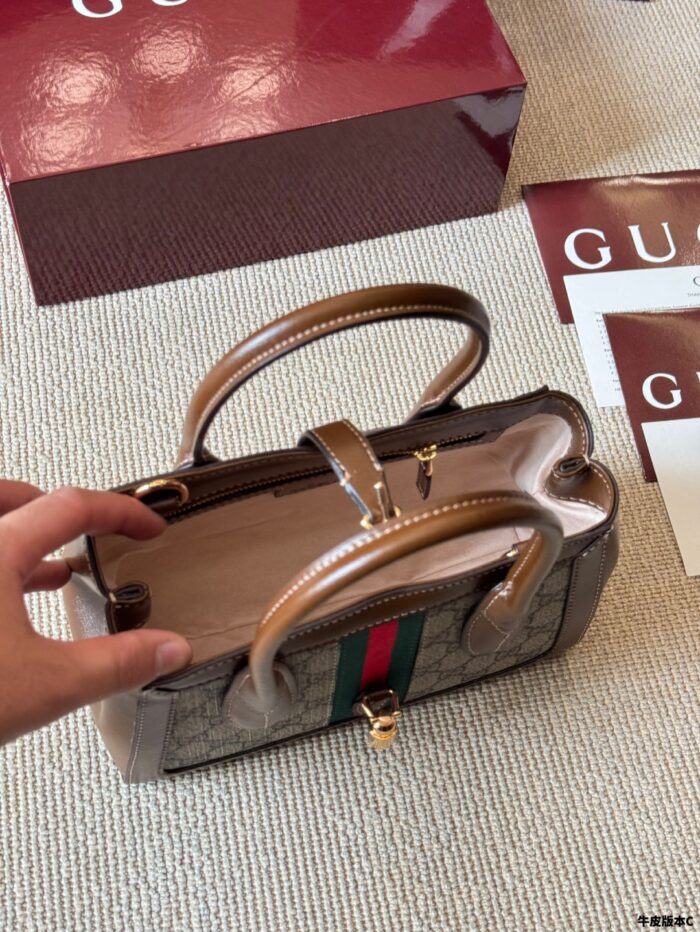 Gucci Jackie1961 Interwoven Monogram Detachable Shoulder Strap Tote Bag - Image 9