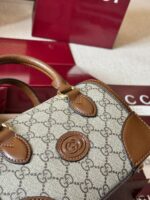 Gucci Ophidia Boston Barrel Bag Chain Bag Ebony Calfskin Vintage Refined Hardware - Image 5