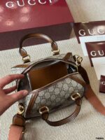 Gucci Ophidia Boston Barrel Bag Chain Bag Ebony Calfskin Vintage Refined Hardware - Image 9