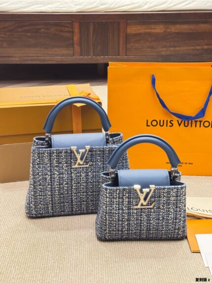 Louis Vuitton Capucines Embroidered Original Canvas Detachable Strap Handbag