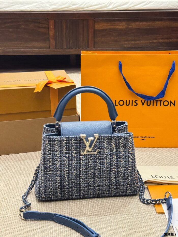 Louis Vuitton Capucines Embroidered Original Canvas Detachable Strap Handbag - Image 2