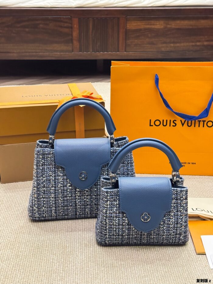 Louis Vuitton Capucines Embroidered Original Canvas Detachable Strap Handbag - Image 4