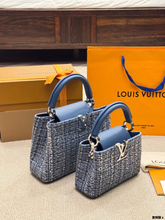 Louis Vuitton Capucines Embroidered Original Canvas Detachable Strap Handbag - Image 5