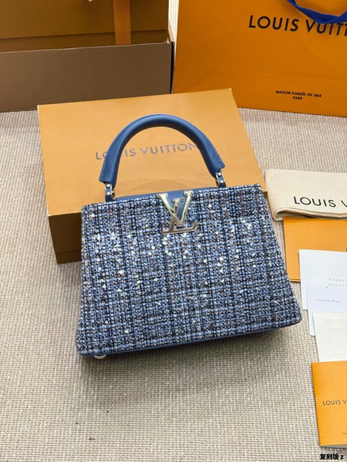 Louis Vuitton Capucines Embroidered Original Canvas Detachable Strap Handbag - Image 6