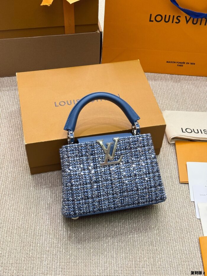 Louis Vuitton Capucines Embroidered Original Canvas Detachable Strap Handbag - Image 7