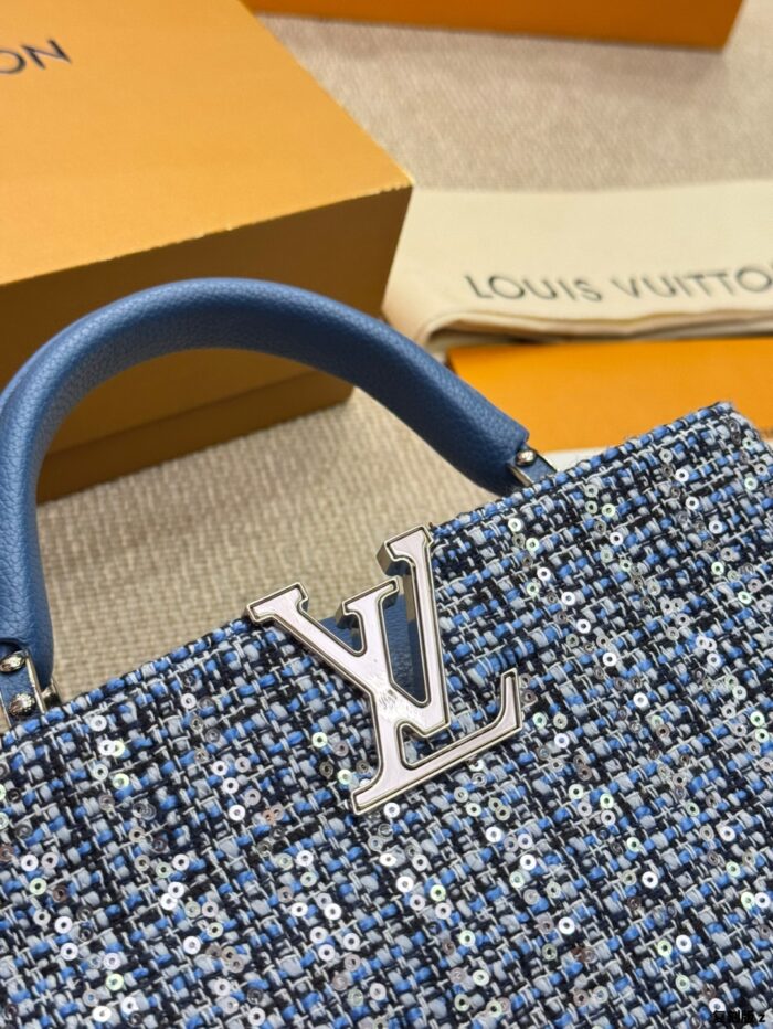 Louis Vuitton Capucines Embroidered Original Canvas Detachable Strap Handbag - Image 8