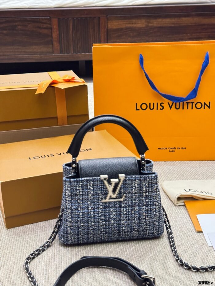 Louis Vuitton Capucines Embroidered Replica Edition Original Canvas Detachable Wide Shoulder Strap Handbag - Image 3