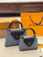 Louis Vuitton Capucines Embroidered Replica Edition Original Canvas Detachable Wide Shoulder Strap Handbag - Image 4