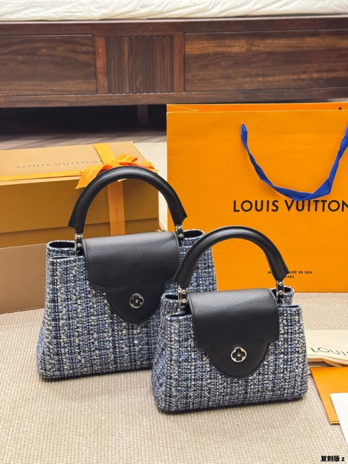 Louis Vuitton Capucines Embroidered Replica Edition Original Canvas Detachable Wide Shoulder Strap Handbag - Image 4