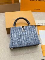 Louis Vuitton Capucines Embroidered Replica Edition Original Canvas Detachable Wide Shoulder Strap Handbag - Image 5