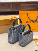 Louis Vuitton Capucines Embroidered Replica Edition Original Canvas Detachable Wide Shoulder Strap Handbag - Image 8
