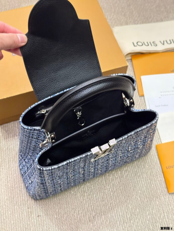 Louis Vuitton Capucines Embroidered Replica Edition Original Canvas Detachable Wide Shoulder Strap Handbag - Image 9