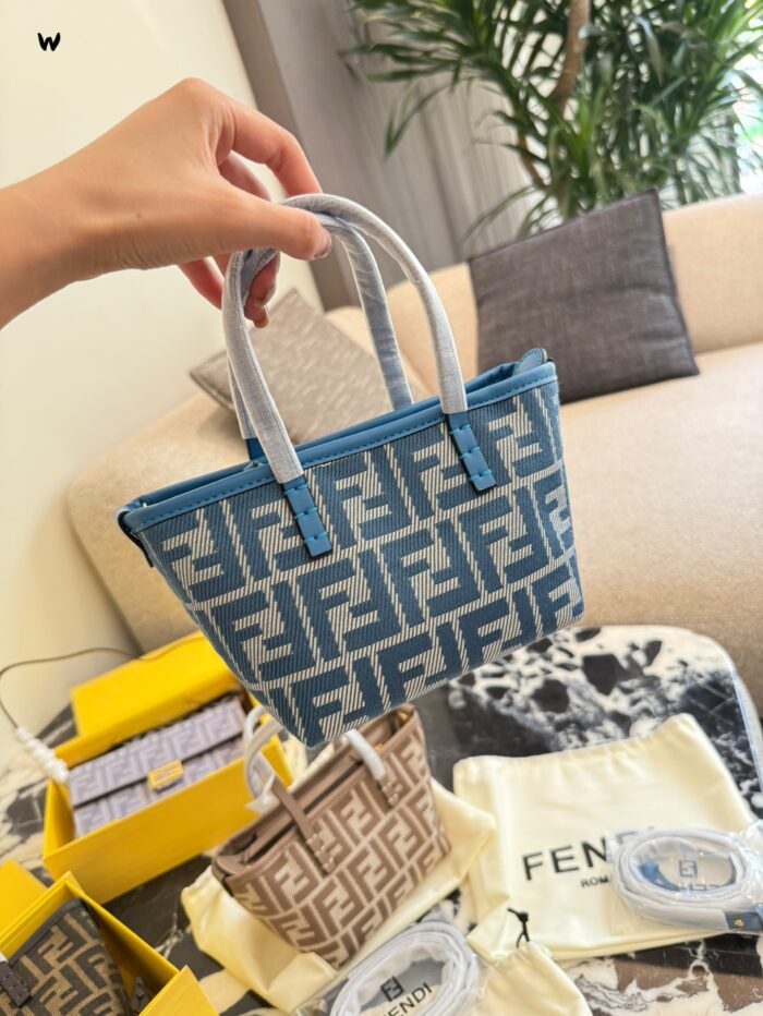 Fendi Mini Roll Monogram Bag - Dumpling-Shaped Design With Adjustable Shoulder Strap, Lightweight Yet Spacious. - Image 9