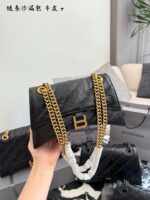 Balenciaga Hourglass Bag Soft Leather Chain Bag Multiple Compartments Practical & Durable Underarm Or Crossbody Carry - Image 3