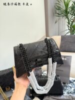 Balenciaga Hourglass Bag Soft Leather Chain Bag Multiple Compartments Practical & Durable Underarm Or Crossbody Carry - Image 7