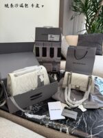 Balenciaga Hourglass Bag Soft Leather Chain Bag Multiple Compartments Durable Underarm Or Crossbody Carry