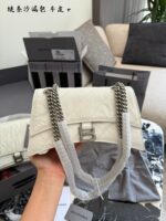 Balenciaga Hourglass Bag Soft Leather Chain Bag Multiple Compartments Durable Underarm Or Crossbody Carry - Image 3