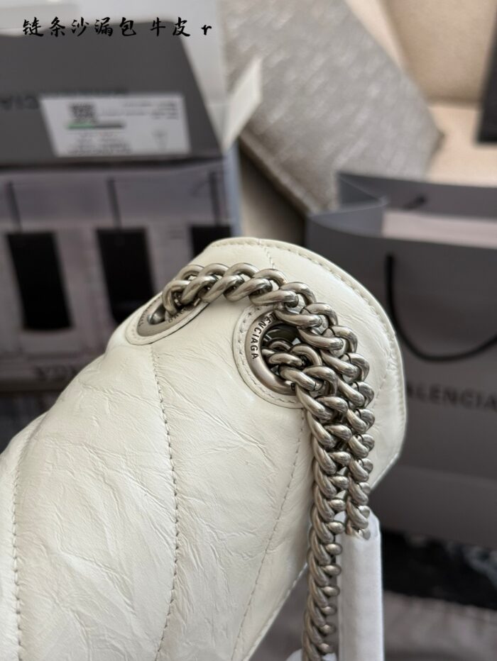 Balenciaga Hourglass Bag Soft Leather Chain Bag Multiple Compartments Durable Underarm Or Crossbody Carry - Image 4
