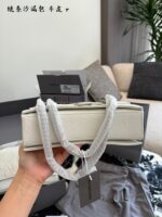 Balenciaga Hourglass Bag Soft Leather Chain Bag Multiple Compartments Durable Underarm Or Crossbody Carry - Image 5