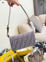 Fendi Underarm Bag With Chain Strap For Crossbody Wear, Complete With Box And Silk Scarf - Image 3
