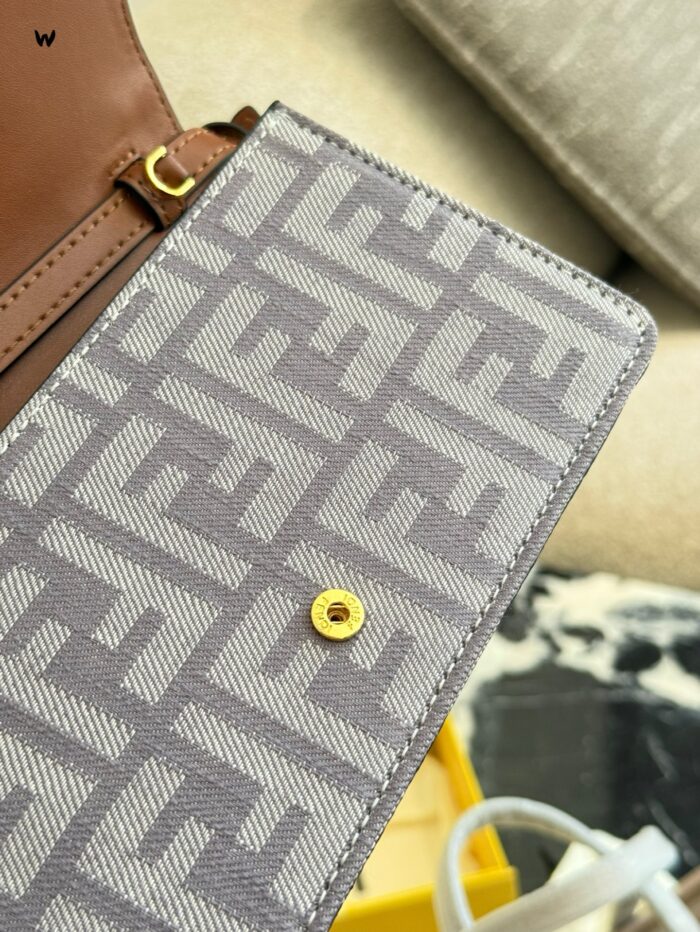 Fendi Underarm Bag With Chain Strap For Crossbody Wear, Complete With Box And Silk Scarf - Image 5
