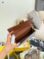 Fendi Underarm Bag With Chain Strap For Crossbody Wear, Complete With Box And Silk Scarf - Image 7