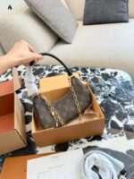 Louis Vuitton Catchy Small Monogram Canvas Leather Trim Detachable Chain Handbag - Image 2