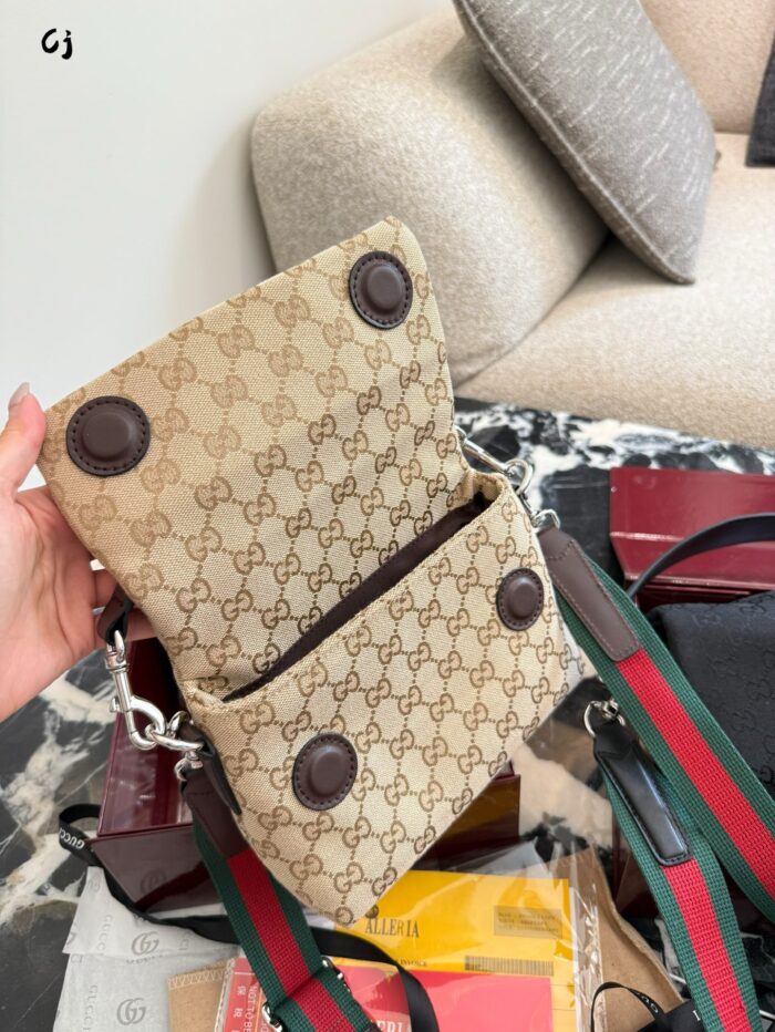 Gucci Neo Original Men'S Bags Spring/Summer 2025 Smooth Canvas Magnetic Flap Closure Generous Capacity - Image 8