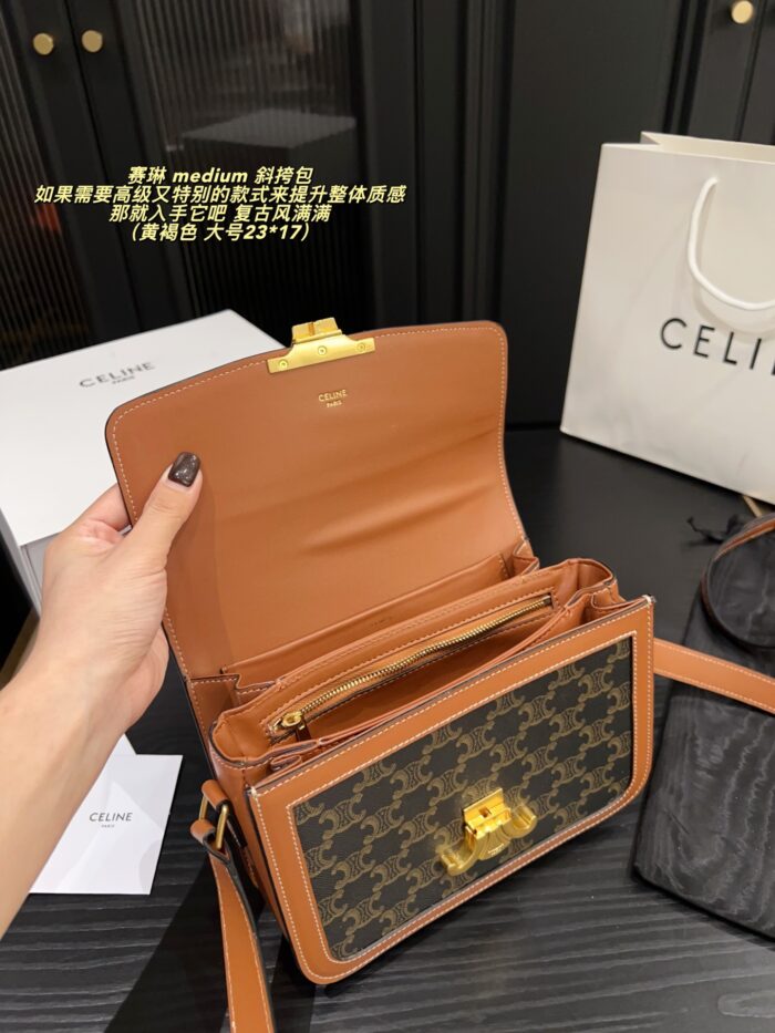 Celine Arc De Triomphe Medium Crossbody Bag Retro-Inspired Sophisticated Colour Palette Elevates Your Look With Premium Texture - Image 9