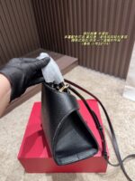 Ferragamo Handbag | Hug-Style Clasp | Spanish Calfskin | Melange | Old Money Aesthetic - Image 4