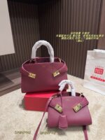 Ferragamo Handbag | Hug-Style Clasp | Spanish Calfskin | Melange | Old Money Aesthetic - Image 12