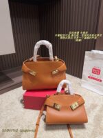 Ferragamo Handbag | Hug-Style Clasp | Spanish Calfskin | Melange | Old Money Aesthetic - Image 13