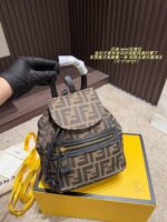 Fendi Vintage Print Gold Buckle Mini Backpack Practical And Retro - Image 2