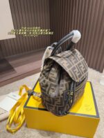 Fendi Vintage Print Gold Buckle Mini Backpack Practical And Retro - Image 3