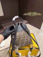 Fendi Vintage Print Gold Buckle Mini Backpack Practical And Retro - Image 4