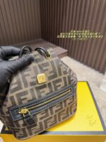 Fendi Vintage Print Gold Buckle Mini Backpack Practical And Retro - Image 9