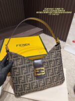 Fendi Horn-Handle Underarm Bag Heritage Print Design Retro Chic Sleek Silhouette - Image 2