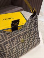 Fendi Horn-Handle Underarm Bag Heritage Print Design Retro Chic Sleek Silhouette - Image 9
