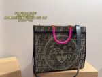 Fendi X Versace Collaboration Tote Bag Classic Ff Pattern With Medusa Motif Stylish And Versatile - Image 2