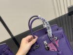 Hermès Bk30 Genuine Full-Grain Leather Original Quality Platinum Bag - Image 3