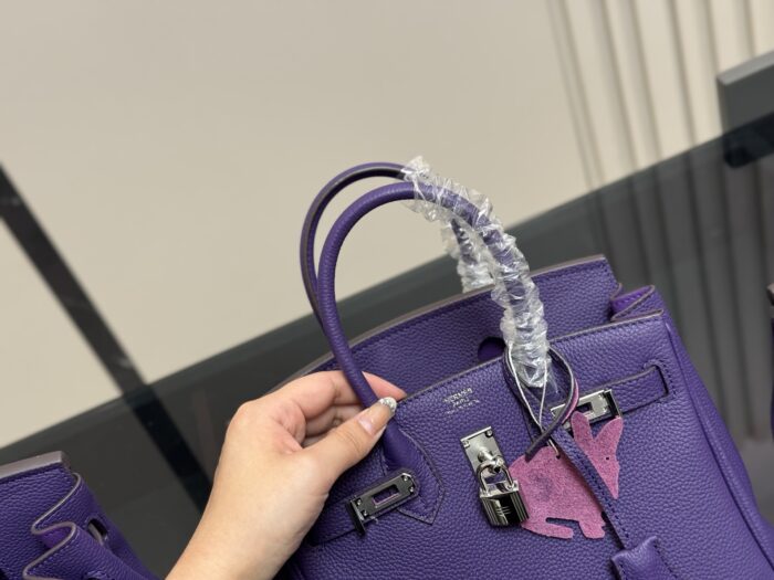 Hermès Bk30 Genuine Full-Grain Leather Original Quality Platinum Bag - Image 3